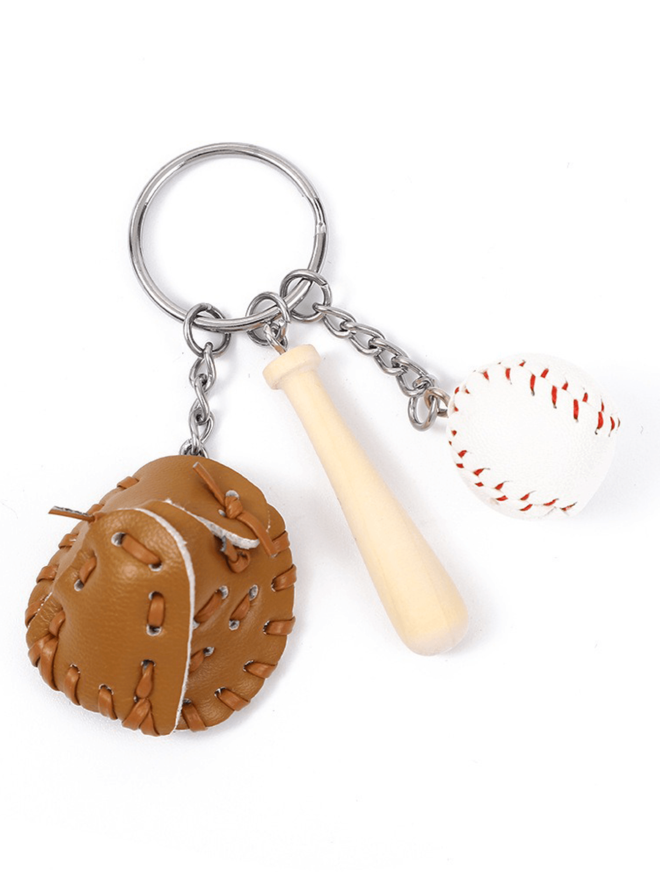 Personalized Carved Baseball Keychain